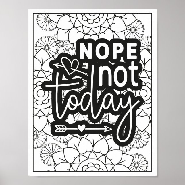 Funny Quote Adult Coloring Poster (Vorne)