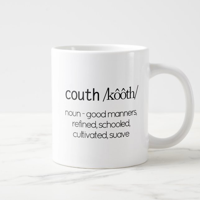 Funny Quote Definition von Couth Jumbo-Tasse (Rechts)