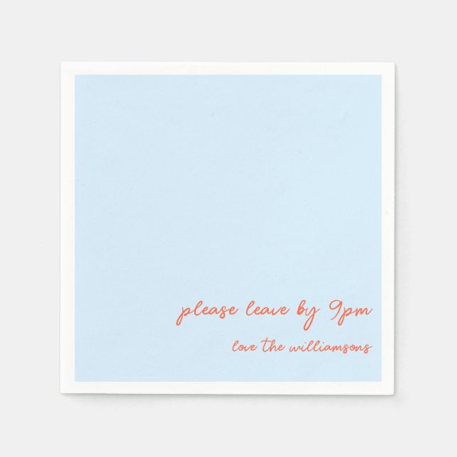 Funny Quote Early Bed Introvert Humor Custom Blue Serviette (Vorderseite)