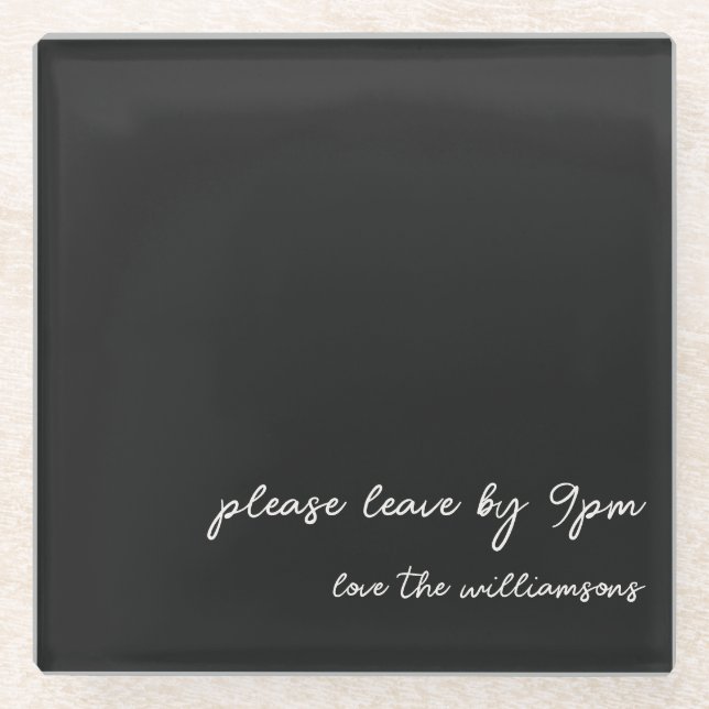 Funny Quote Introvert Humor Custom Black White Glasuntersetzer (Vorderseite)