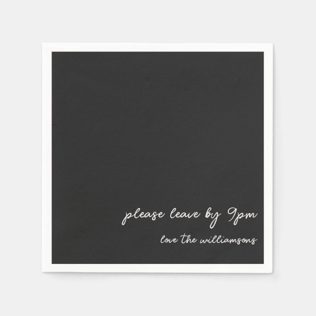 Funny Quote Introvert Humor Custom Party Black  Serviette (Vorderseite)