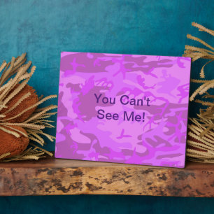 Funny Quote Light Lila Camouflage Fotoplatte
