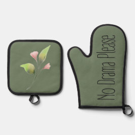 Funny Quote No Drama Please Decor For Home Ofenhandschuh & Topflappen-Set