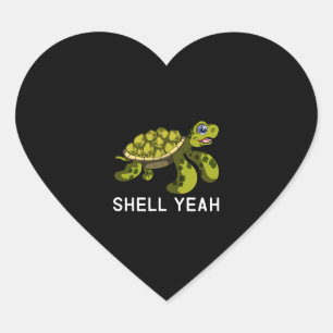 Funny Quote Pub Muschel Yeah Schildkröten Herz-Aufkleber
