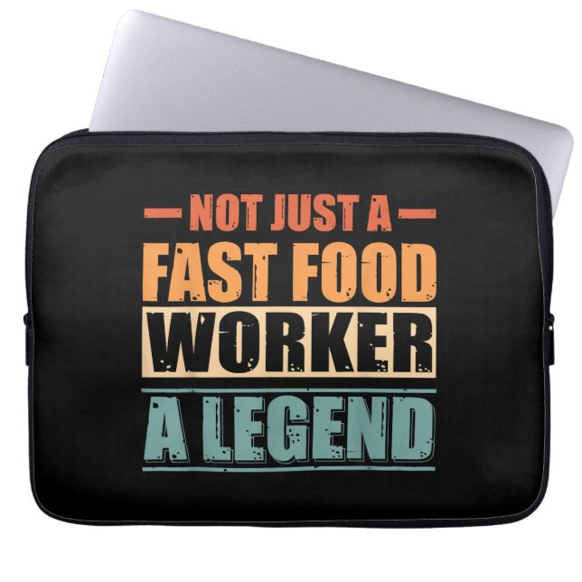 Funny Quote Retro Fast Food Worker Laptopschutzhülle (Vorderseite)
