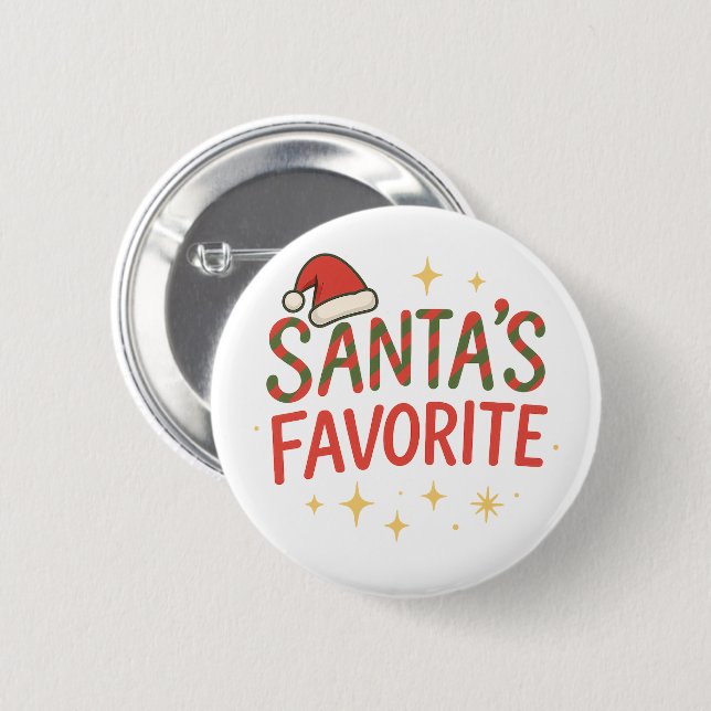 Funny Quote Santa’s Favorite Christmas Humor  Button (Vorne & Hinten)