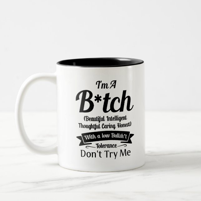 funny Quote Shirt, sarcastic t Shirt, sarcasm shi Zweifarbige Tasse (Links)