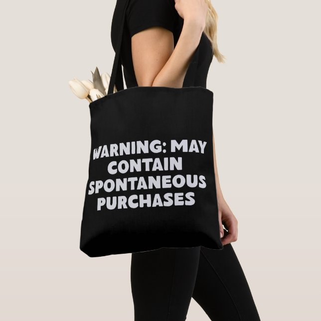 Funny Quote Shopping Spaß Schwarz und Weiß Trendy Tasche (Von Nahem)