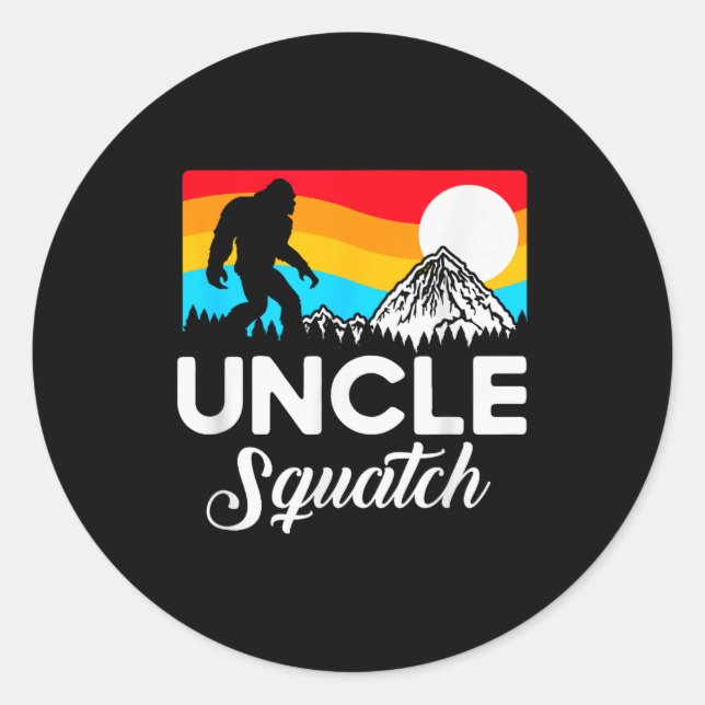Funny Quote Uncle Bigfoot Squatch  Runder Aufkleber (Vorderseite)
