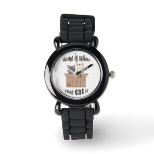 Funny quote Zuhause ist, wo Ihre Katze ist Armbanduhr