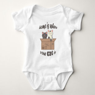 Funny quote Zuhause ist, wo Ihre Katze ist Baby Strampler
