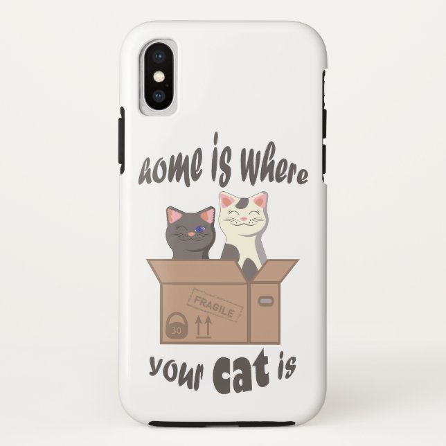 Funny quote Zuhause ist, wo Ihre Katze ist Case-Mate iPhone Hülle (Rückseite)