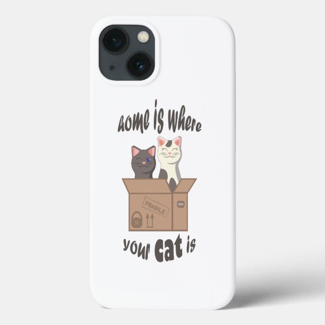Funny quote Zuhause ist, wo Ihre Katze ist Case-Mate iPhone Hülle (Rückseite)