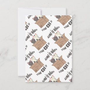 Funny quote Zuhause ist, wo Ihre Katze ist Dankeskarte