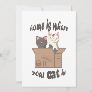 Funny quote Zuhause ist, wo Ihre Katze ist Dankeskarte