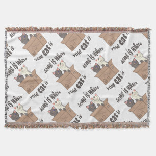 Funny quote Zuhause ist, wo Ihre Katze ist Decke