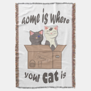 Funny quote Zuhause ist, wo Ihre Katze ist Decke