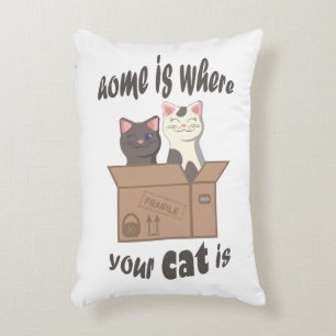 Funny quote Zuhause ist, wo Ihre Katze ist Dekokissen