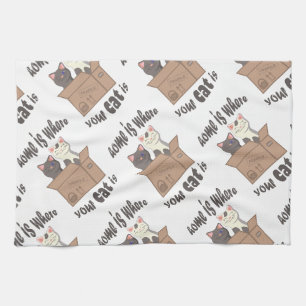 Funny quote Zuhause ist, wo Ihre Katze ist Geschirrtuch