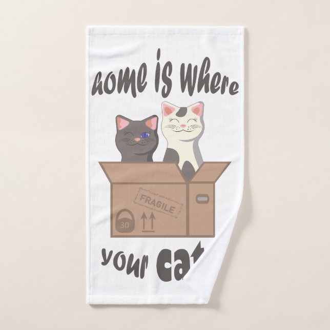 Funny quote Zuhause ist, wo Ihre Katze ist Handtuch (Handtuch)