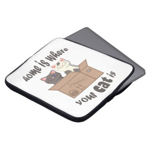 Funny quote Zuhause ist, wo Ihre Katze ist Laptopschutzhülle