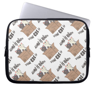 Funny quote Zuhause ist, wo Ihre Katze ist Laptopschutzhülle