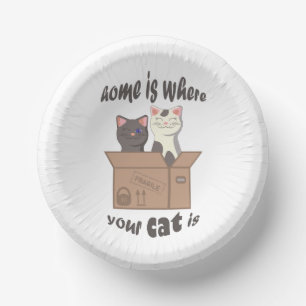 Funny quote Zuhause ist, wo Ihre Katze ist Pappteller