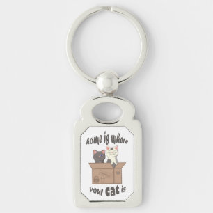Funny quote Zuhause ist, wo Ihre Katze ist Schlüsselanhänger