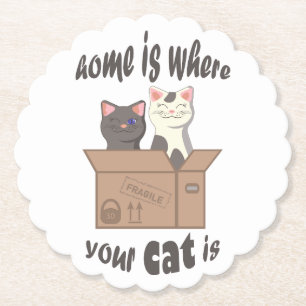 Funny quote Zuhause ist, wo Ihre Katze ist Untersetzer