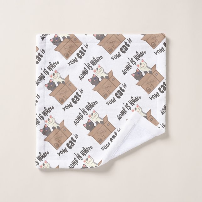 Funny quote Zuhause ist, wo Ihre Katze ist Waschlappen (Waschlappen)