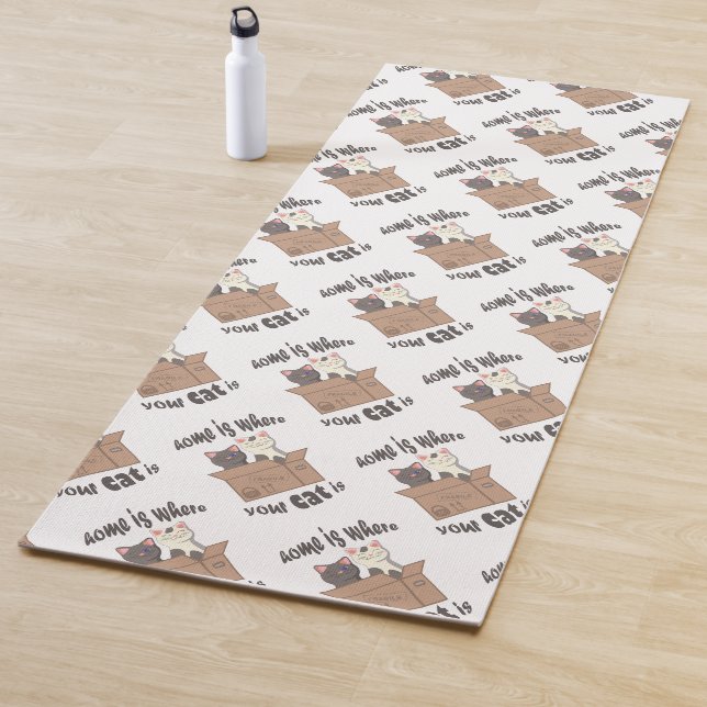 Funny quote Zuhause ist, wo Ihre Katze ist Yogamatte (Beispiel)