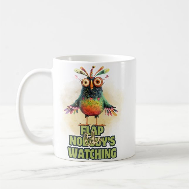 Funny Quotes Funny Quirky Whimsical Bird Kaffeetasse (Links)
