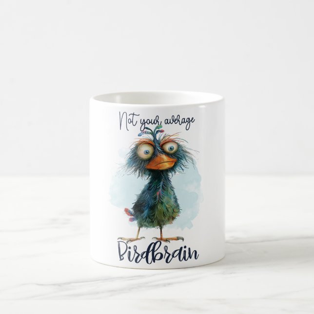 Funny Quotes Funny Quirky Whimsical Bird Kaffeetasse (Mittel)
