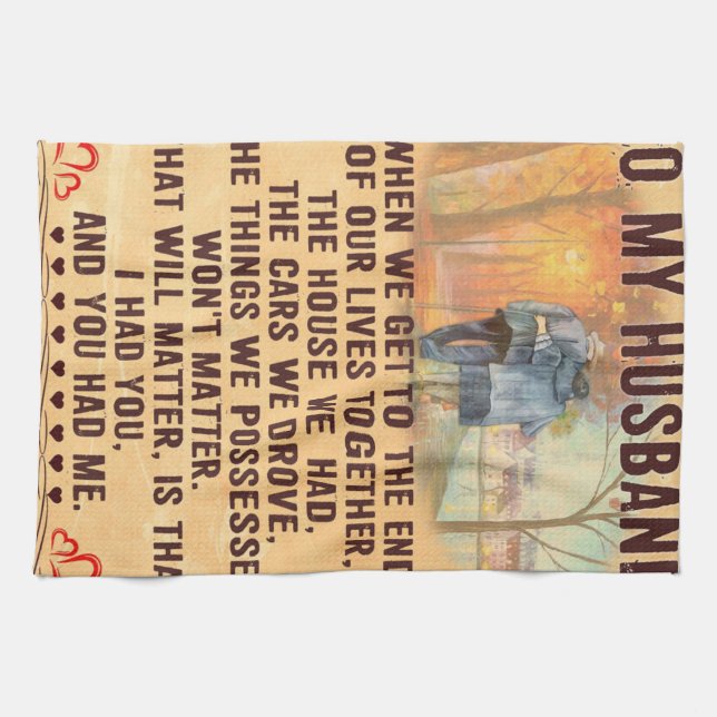 Funny Quotes Gift To Husband Gift für Father Wird Geschirrtuch (Horizontal)