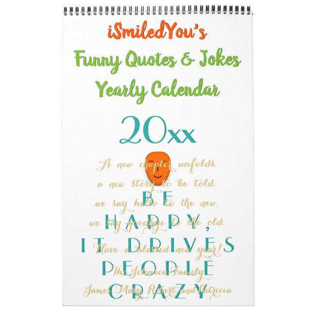 Funny Quotes & Jokes Spaß 2025 Custom Yearly Wall Kalender (Titelbild)