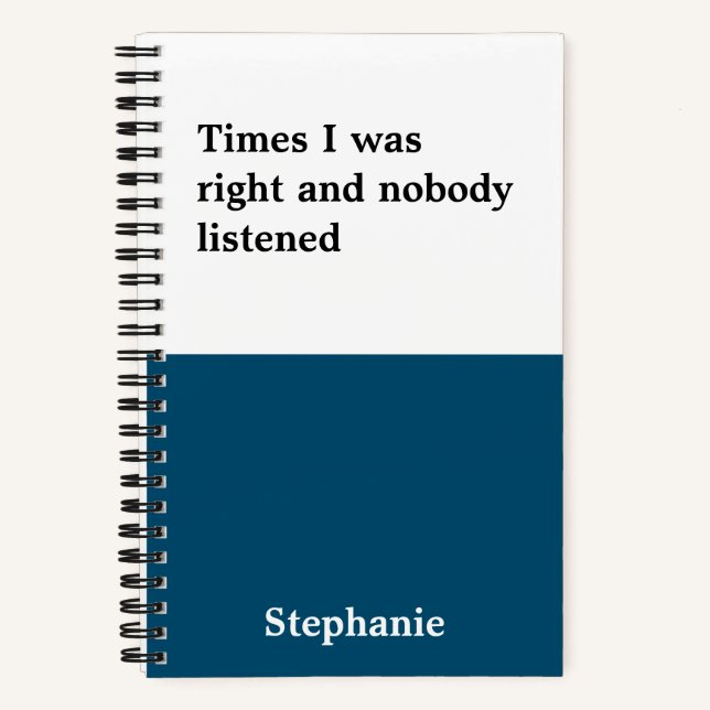 Funny Quotes Notebook Notizbuch (Vorderseite)