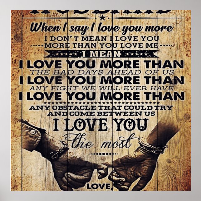 Funny Quotes To Husband | Gift For Your Man Poster (Vorne)