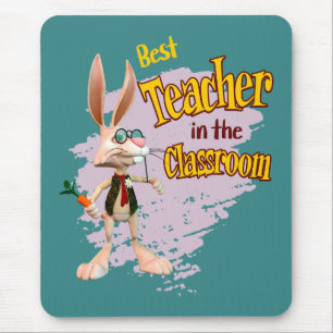 Funny Rabbit Best Teacher im Klassenzimmer Mousepad