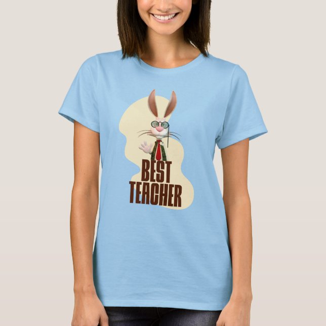 Funny Rabbit Best Teacher T-Shirt (Vorderseite)