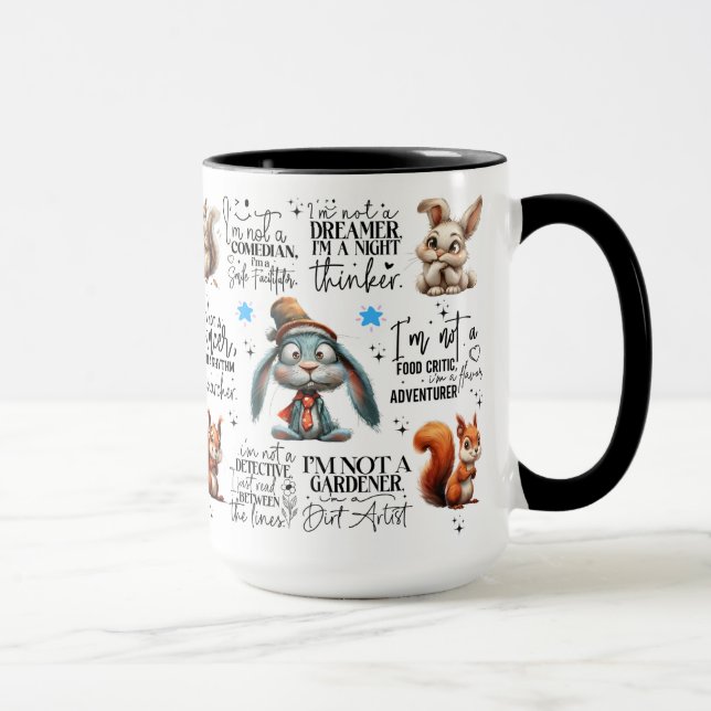 Funny Rabbit Squirrels Quotes Tasse (Rechts)