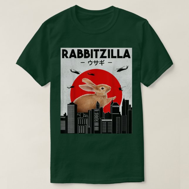 Funny Rabbit T, Bunny Rabbit T, Rabbit Zilla T-Shirt (Design vorne)