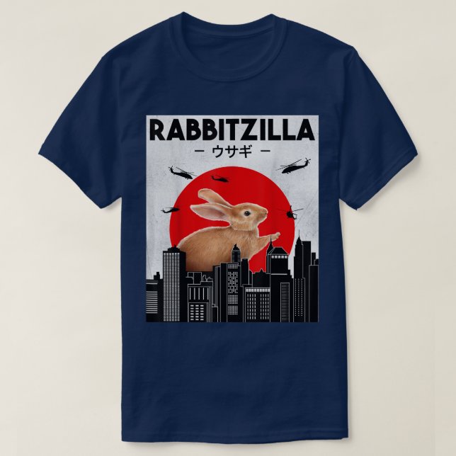 Funny Rabbit T, Bunny Rabbit T, Rabbitzilla 576  T-Shirt (Design vorne)