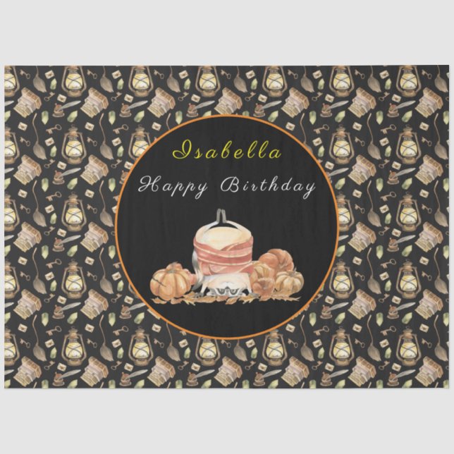 Funny Raccoon Anpassen von Text und Farbe Seidenpapier (Vorderseite)