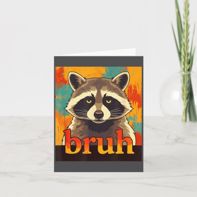 Funny Raccoon Bruh Meme Teens Boys Girls Men Graph Karte (Vorderseite)