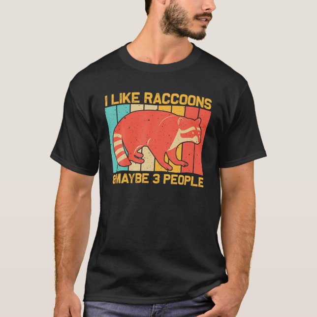 Funny Raccoon Design Männer Frauen Kinder Raccoon  T-Shirt (Vorderseite)