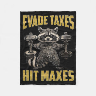 Funny Raccoon Gewichtheben Gym Evade Kurtaxe Hit Fleecedecke