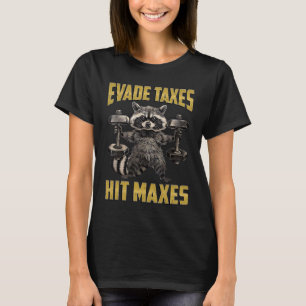 Funny Raccoon Gewichtheben Gym Evade Kurtaxe Hit T-Shirt