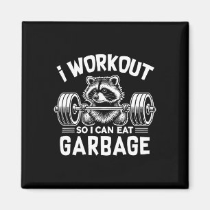Funny Raccoon Gym Fitness Ich trainiere, damit ich Magnet