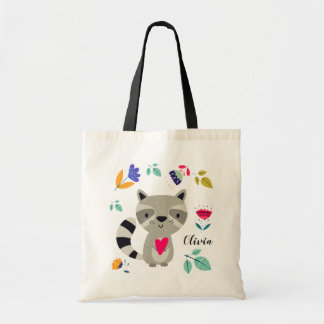 Funny Raccoon | INDIVIDUELLE NAME Tragetasche