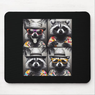 Funny Raccoon mit Sungles Fotobooth Summer Vacon Mousepad